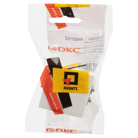 Кнопка одноклавишная модульная, "Avanti", "Белое облако", 2 модуля DKC