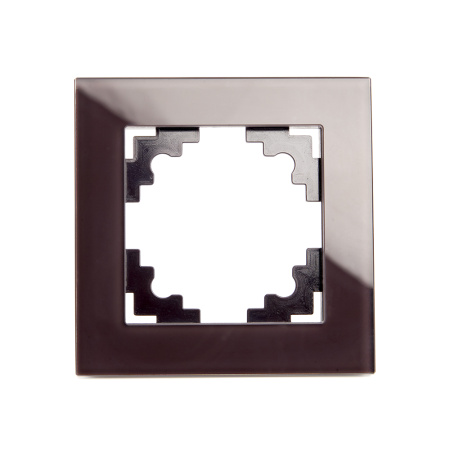 Рамка 1-местная, стекло, STEKKER, GFR00-7001-04, серия Катрин, шоколад