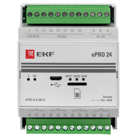 Контроллер базовый ePRO 24 удаленного управления 6вх\4вых 230В GSM PROxima EKF