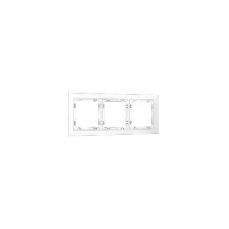 Рамка стеклянная Voltum S70 на 3 поста, (белый, матовый, стекло)