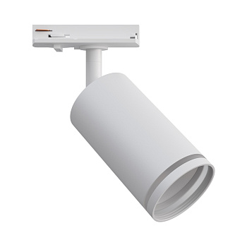 16-77 Светильник трековый, однофазный, под лампу, 230В/50Гц, GU10, max 35Вт, IP20, Φ55х100х152мм, белый, алюминий, с адаптером, лампа в комплект не вх