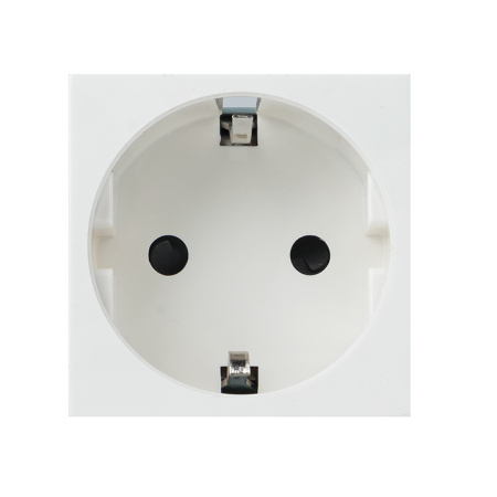 Розетка 45х45 с заземлением, 90 градусов, белая EKF