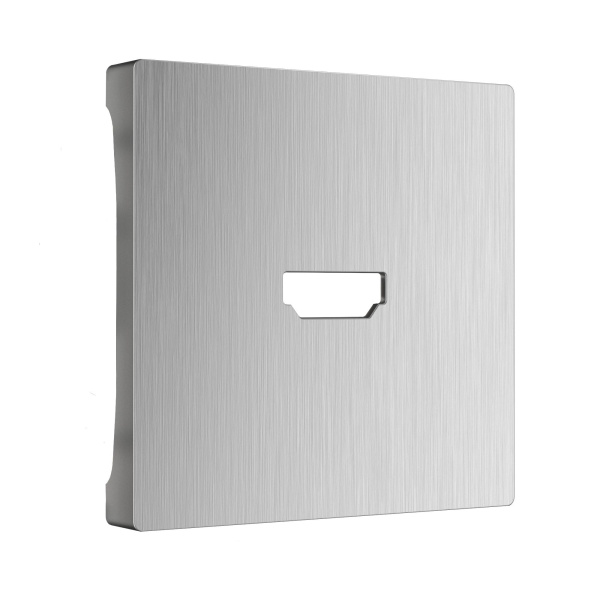 Накладка для розетки HDMI (серебряный рифленый) СУ IP20 Werkel