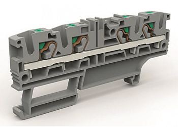 Проходная клемма 4 точки подключения на 4 кв.мм синяя DKC