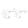 07-40 Комплект из 2 трековых свет-ов на шинопроводе 2х10Вт, 230В/50Гц, 1600лм, 4000К, IP20, белый, 500х50х150мм, накладной однофазный шинопровод, алюм