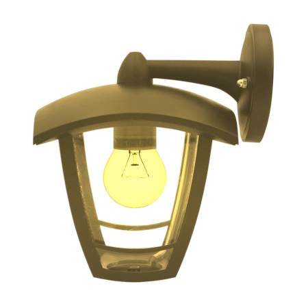 11-154 Светильник садово-парковый, настенный вниз, «Дели 2», Е27х60Вт, 4-х гранный, пластик, серый, прозрачный поликарбонат, 164х192х223мм,... APEYRON