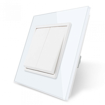 Механический выключатель 2 клавиши Белый Livolo