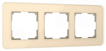 Elite Рамка СУ 3 пост . стекло айвори IP20 Werkel