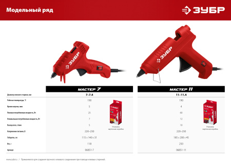 Мастер 7 пистолет термоклеевой электрический, d 7 мм, 5 г/мин ЗУБР