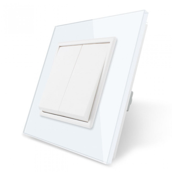 Механический выключатель 2 клавиши Белый Livolo