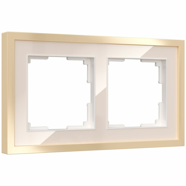 Baguette Рамка на 2 поста (айвори/латунь) Werkel