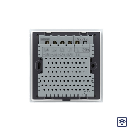 Сенсорный радиоуправляемый выключатель 4 клавиши 1 пост Белый UK стандарт Livolo