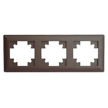 Рамка STEKKER, PFR00-7003-04 3-местная, серия Катрин, шоколад