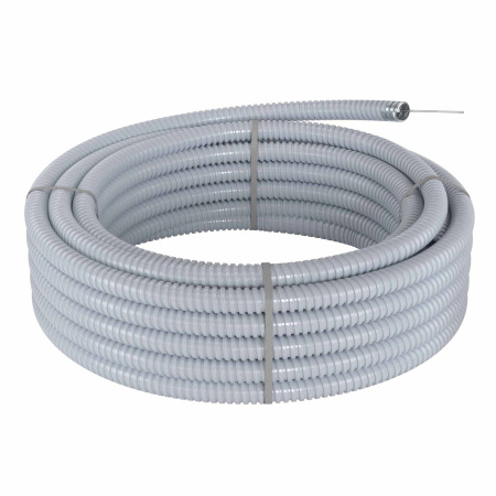 Металлорукав DN 10мм в герметичной ПВХ изоляции, Dвн 10,0 мм, Dнар 14,0, с протяжкой, 100 м, цвет серый DKC