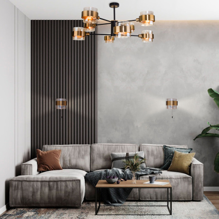 Настенный светильник в стиле лофт 1*E14 60Вт медный, черный IP20 Arcada (70127/1 черный) Eurosvet