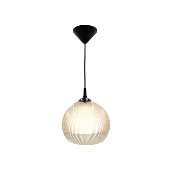 16-61 (НСБ 12-60-258) Светильник декоративный, подвесной, двойной плафон, 230В/50Гц, 1хЕ27, мах60Вт, ø250, ø200 х900мм, IP20, полистирол, золотой, кре