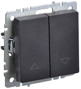 BRITE Выключатель жалюзи 10А ВС10-1-5-БрЧ черный IEK