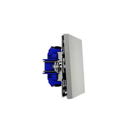 Выключатель встраиваемый Voltum S70 двухклавишный 10А, (сталь)