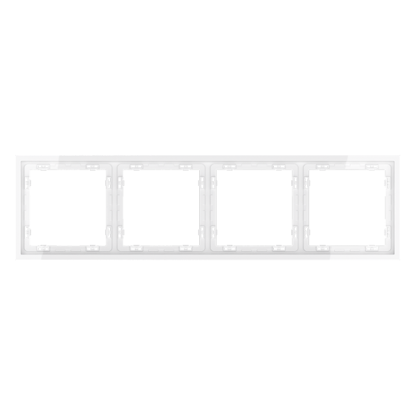 Рамка пластиковая Voltum S70 на 4 поста, (белый глянцевый)