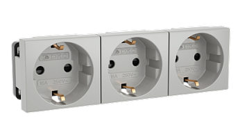 Тройная розетка Viva серая DKC