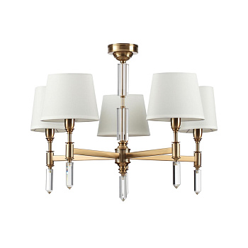 Люстра E14 5*40W LONDON бронзовый/белый/ткань ODEON LIGHT