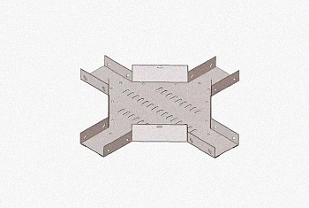 Лоток крестообразный замковый глухой КМЗГ 200х80 УТ1,5, оцинкованный лист, S1,0