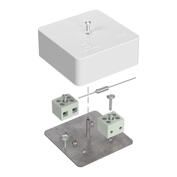 Коробка огнестойкая для кабель-канала 40-0450-FR6.0-4-П Е15-Е120 с термопредохранителем 75х75х30 RAL9003 Промрукав (87 шт/уп)