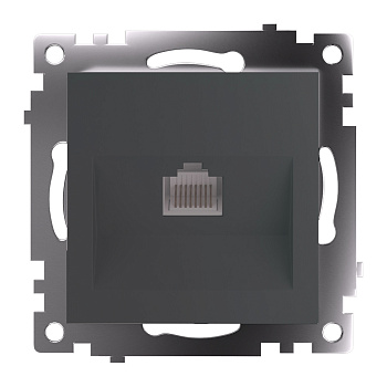 Розетка компьютерная 1-местная RJ-45 (механизм), серия Катрин, графит, GLS00-7107-06 STEKKER