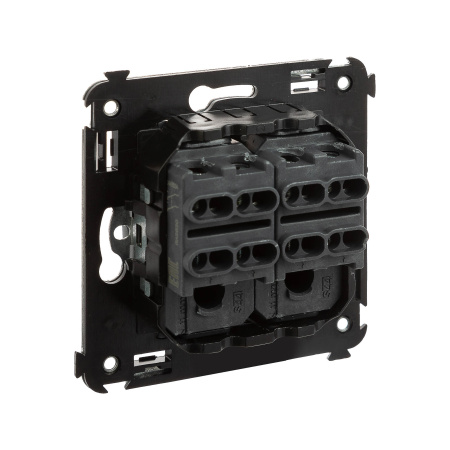 Перекрестный переключатель двухклавишный в стену, "Avanti", "Черный матовый" DKC