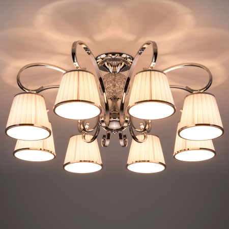 Потолочная люстра с абажурами 8*E14 40Вт хром IP20 Tessa (60088/8 хром) Eurosvet
