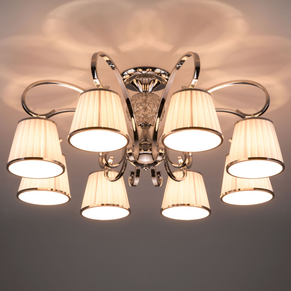 Потолочная люстра с абажурами 8*E14 40Вт хром IP20 Tessa (60088/8 хром) Eurosvet