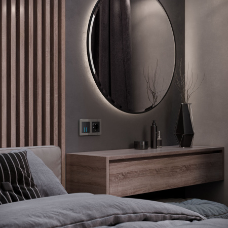 Acrylic Рамка из акрила на 2 поста графит Werkel