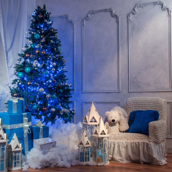 Гирлянда нить 10м IP20 (400-002 голубой) Eurosvet