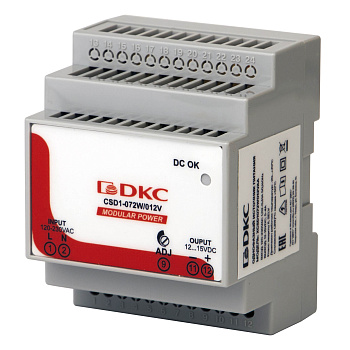 Источник питания "MODULAR POWER", однофазный, 72Вт, 5А, 12В DKC