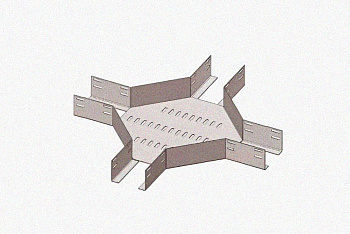 Лоток крестообразный глухой КМГ 400х65 УТ1,5, оцинкованный лист S1,5