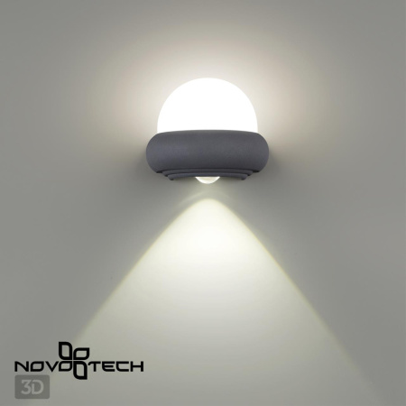 Ландшафтный настенный св-к IP54 LED 4000K 7W 85-265V CALLE темно-серый NOVOTECH