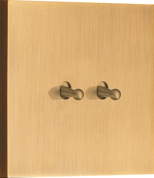 Donel N96 Переключатель на 2 тумблера, Каплевидный, 10AX 250V, Латунь, серия DT