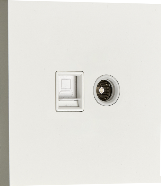 Donel N96 Комбинированая розетка TV + RJ45 (двойная) cat.6/ClassE, Белый, серия DT