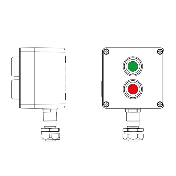 Взрывозащ. пост упр. из алюминия CPE-A-12-(1xP1G(11)-1xP1R(11))-1xKAEPM2MHK-20(C)1Ex d e IIC Т5 Gb / Ex tb IIIC T95°C Db IP66 DKC