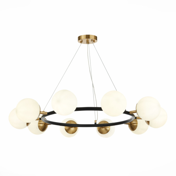 Люстра подвесная Черный, Латунь/Белый E27 10*60Вт SLE220403-10 EVOLUCE