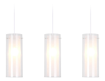 Подвесной светильник TR3675/3 CH/CL/FR хром/прозрачный/белый матовый E14/3 max 40W 640*110*900 Ambrella Light