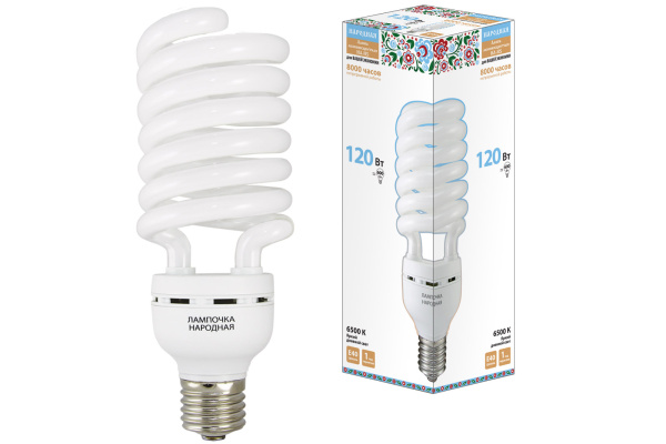 Лампа люминесцентная НЛ-HS-120 Вт-6500 К–Е40 TDM