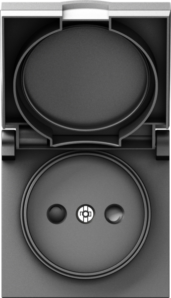 Donel A07 сталь накладка для розетки без заземления, с крышкой, 16A 250 В~, серия DB