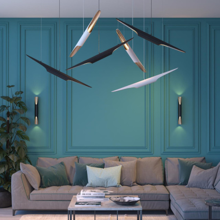 Настен.св-к LED 12W 3000К 80х60 WHITNEY черный с золотом/металл ODEON LIGHT