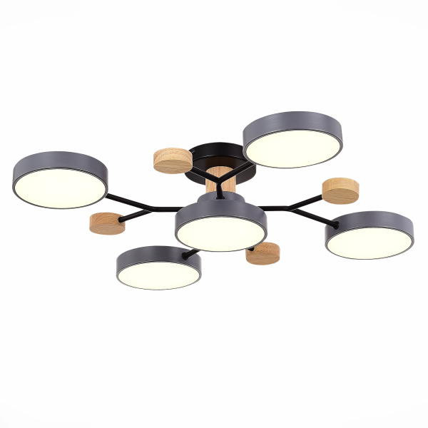 Светильник потолочный Серый/Серый LED 5*12Вт 3000K/4500K/6000К SLE6006-702-05 EVOLUCE