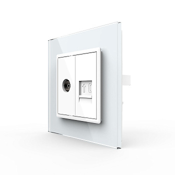 Розетка ТВ/ТЛФ Белая Livolo