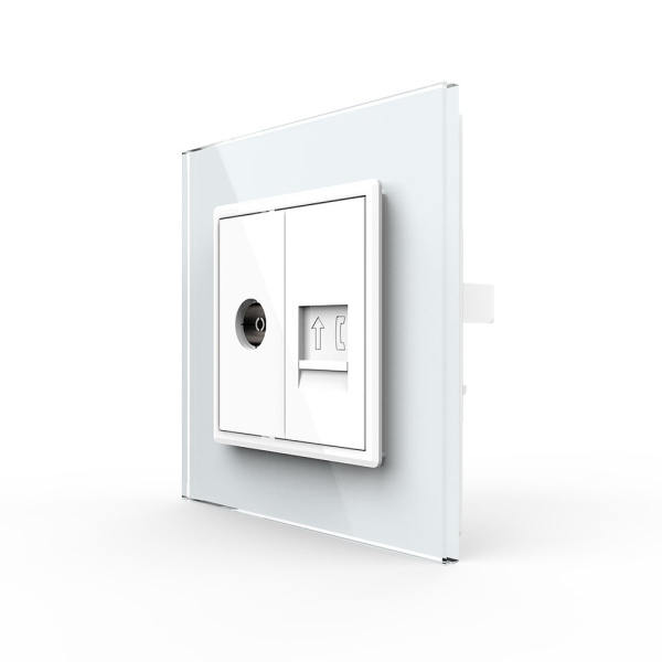 Розетка ТВ/ТЛФ Белая Livolo