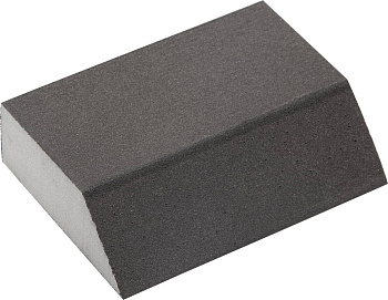 Губка шлифовальная "Мастер" четырехсторонняя угловая, средняя жесткость, Р320, 100х68х42х26мм ЗУБР