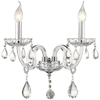 Бра Хром, Белый E14 2*40Вт WE171.02.101 WERTMARK