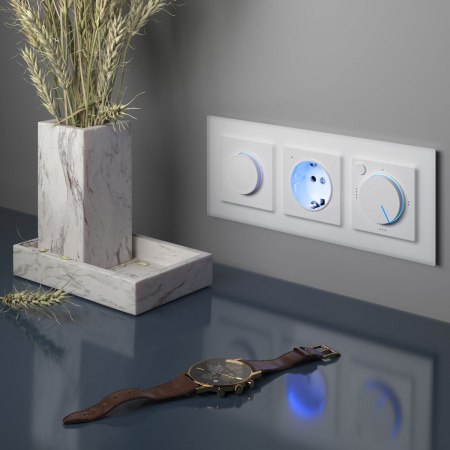 Розетка с подсветкой (белая) СУ IP20 Werkel